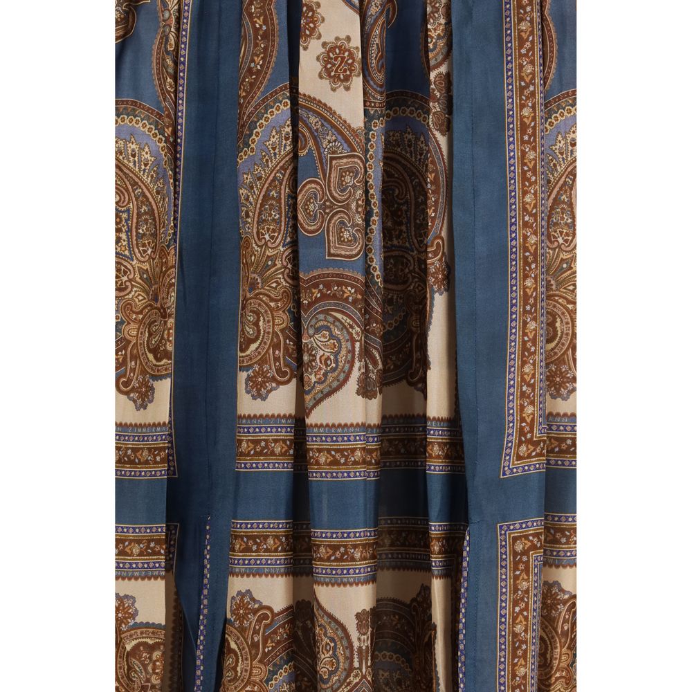 Dress by Zimmermann for women in silk multicolor showcases a striking silhouette, elegantly detailed with a , refined , and a striking maxi long for a striking finish.