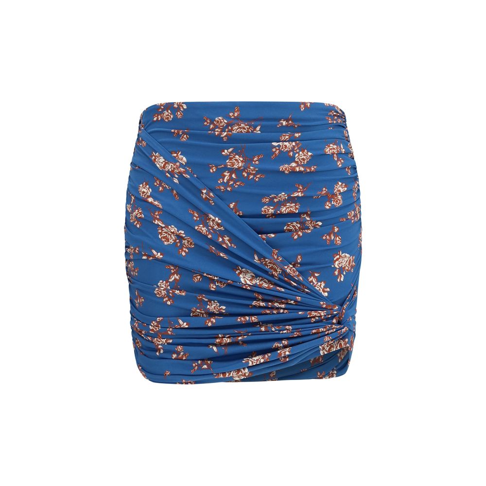 Skirt by Magda Butrym for women in stretch polyamide blue, floral & print features an relaxed-yet-refined silhouette that elegantly showcases the Women's Stretch Polyamide Mini Skirt design and sophisticated mini.