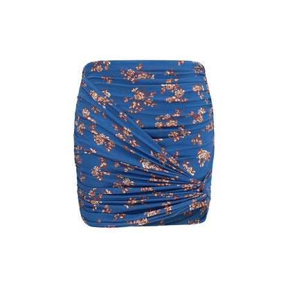 Skirt by Magda Butrym for women in stretch polyamide blue, floral & print features an relaxed-yet-refined silhouette that elegantly showcases the Women's Stretch Polyamide Mini Skirt design and sophisticated mini.