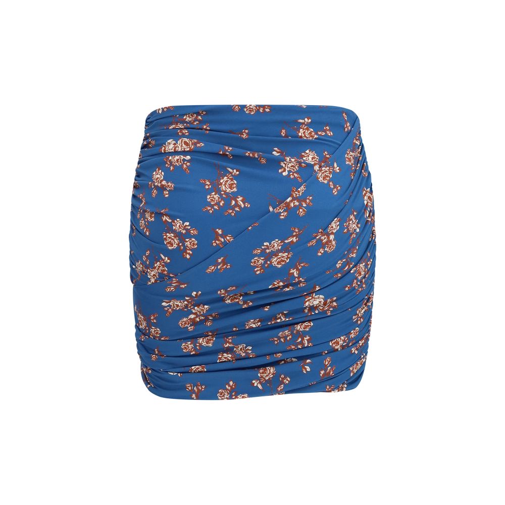 Skirt by Magda Butrym for women in stretch polyamide blue, floral & print features an tailored silhouette, artfully capturing the essence of Women's Stretch Polyamide Mini Skirt in a sophisticated mini.