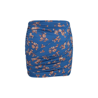 Skirt by Magda Butrym for women in stretch polyamide blue, floral & print features an tailored silhouette, artfully capturing the essence of Women's Stretch Polyamide Mini Skirt in a sophisticated mini.