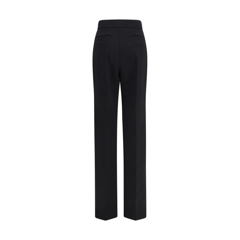 Trousers by Valentino Garavani for women in wool black presents a smart silhouette, meticulously detailed with a smart flared & regular-fit, a smart long, and a smart .