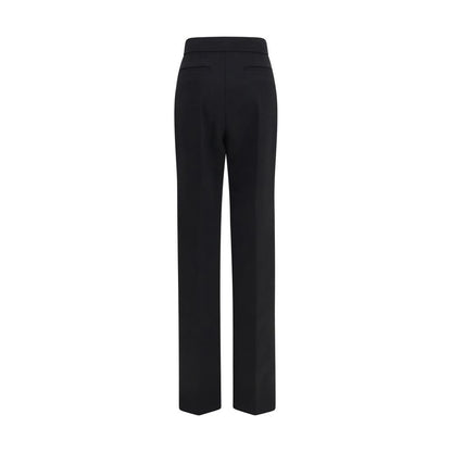 Trousers by Valentino Garavani for women in wool black presents a smart silhouette, meticulously detailed with a smart flared & regular-fit, a smart long, and a smart .