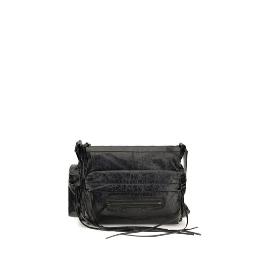 Medium 2-in-1 Shoulder & Crossbody Bag by Balenciaga for men in zamak cotton canvas calf & lambskin leather black & signature features a distinguished silhouette, showcasing a secure zipper and distinguished with versatile crossbody-strap, shoulder-strap & adjustable-strap for a distinguished finish.