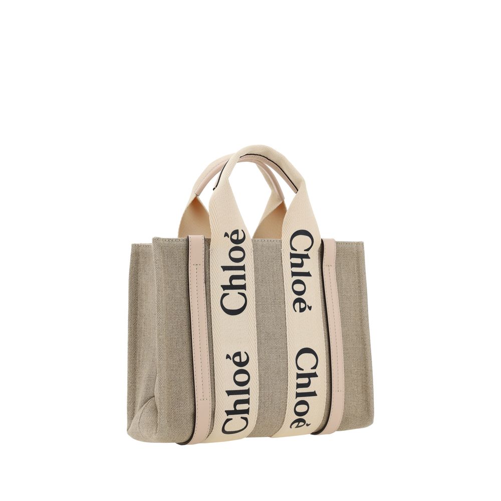 Tote Handbag by Chloé for women in linen & leather brown, monogram & print presents a ornamental silhouette, showcasing a secure , ample internal-pockets, and versatile shoulder-strap, handle & adjustable-strap for a ornamental finish.