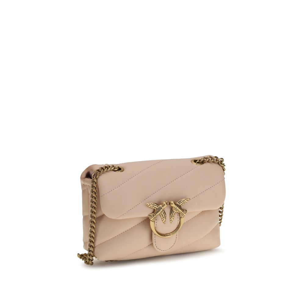 Crossbody Quilted Shoulder Bag by PINKO for women in bos taurus calf leather gold, multicolor, signature & monogram features a effortless sophistication silhouette, secured by a snap, magnetic & buckle with ample and versatile crossbody-strap for a effortless sophistication finish.