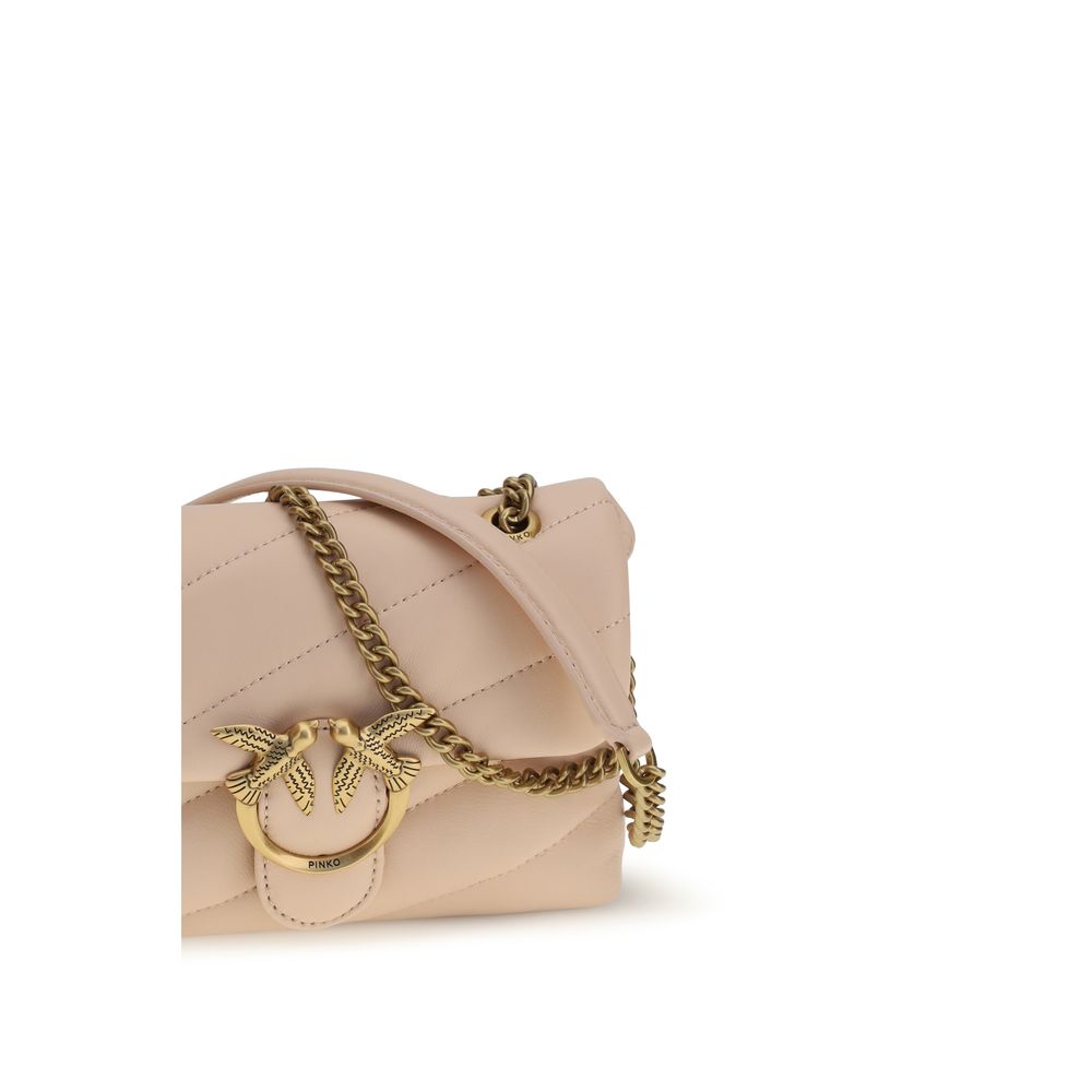 Crossbody Quilted Shoulder Bag by PINKO for women in bos taurus calf leather gold, multicolor, signature & monogram presents a versatile silhouette, showcasing a secure snap, magnetic & buckle and versatile with versatile crossbody-strap for a sophisticated look.