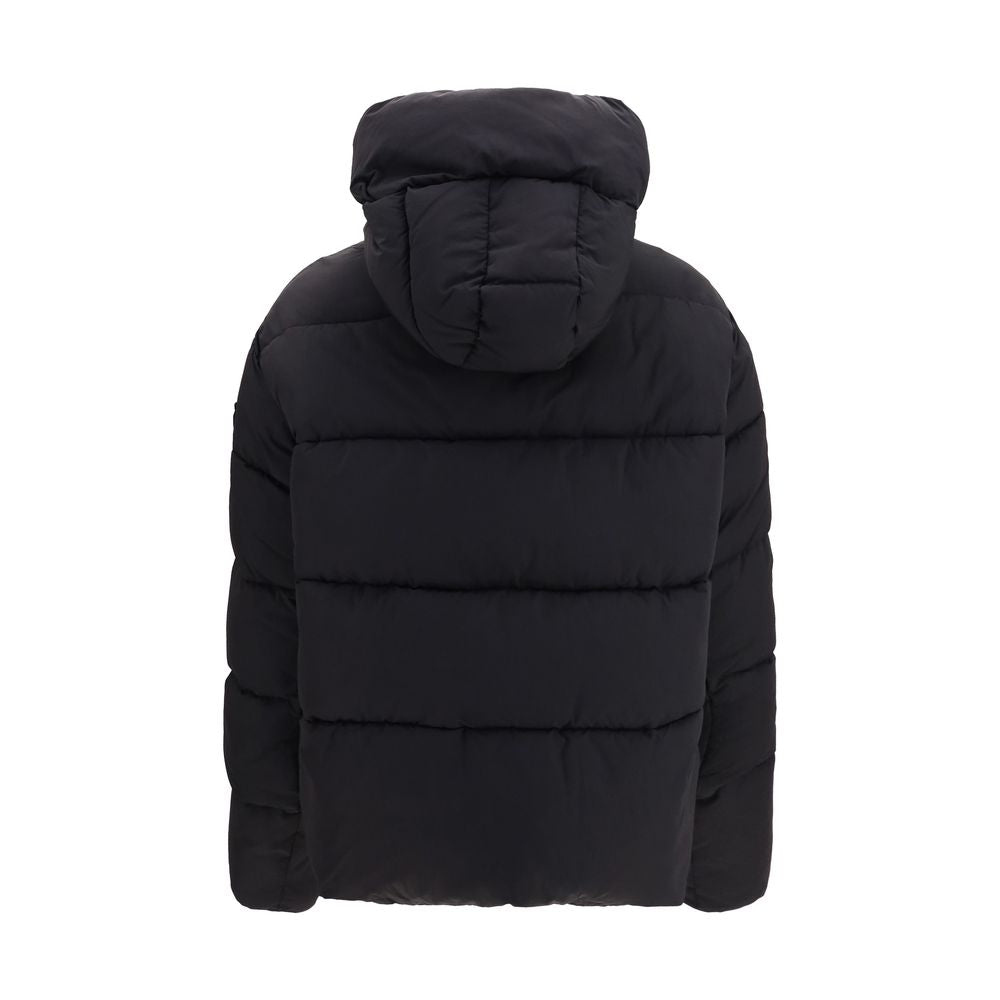 Hooded Puffer Jacket by PINKO for women in nylon & polyester black features an contemporary silhouette, showcasing a sophisticated hooded neckline and contemporary pockets, hooded & insulated for a truly refined look.