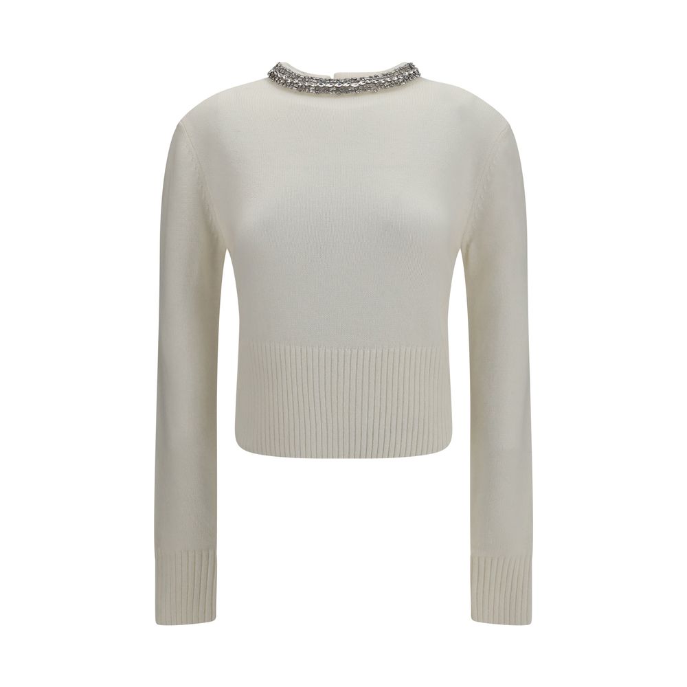 Sweatshirt by PINKO for women in viscose wool nylon & capra leather white features an magnificent silhouette, showcasing a sophisticated and detail for a truly magnificent finish.