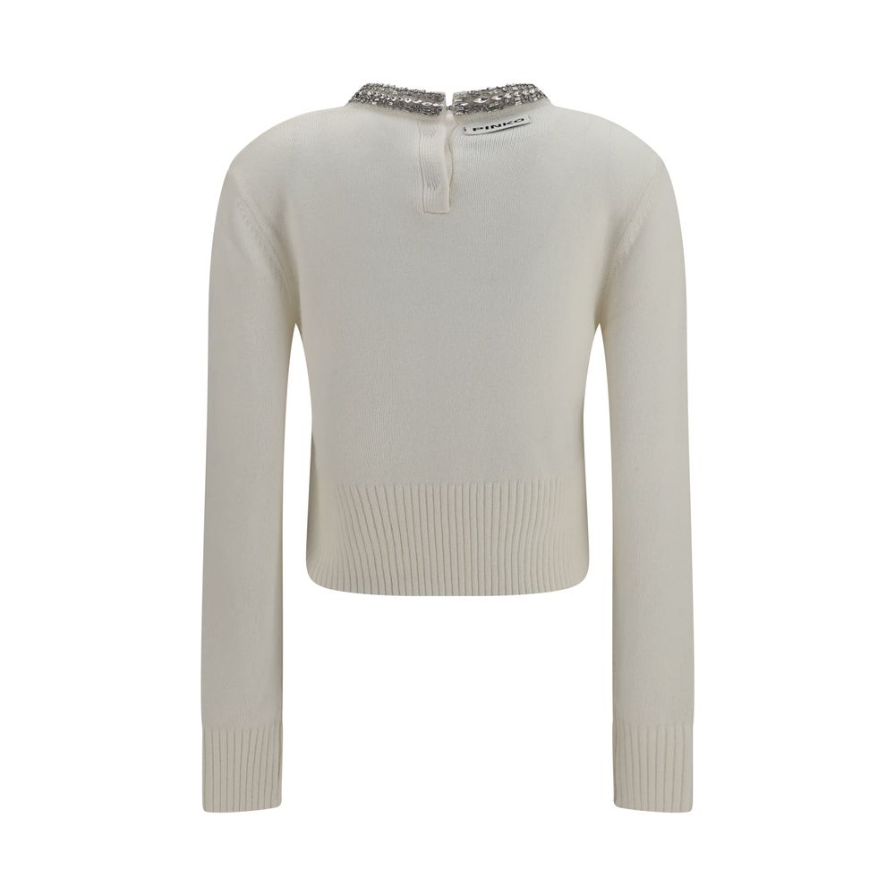 Sweatshirt by PINKO for women in viscose wool nylon & capra leather white features an enviable silhouette, showcasing a premium and refined for a truly enviable finish.