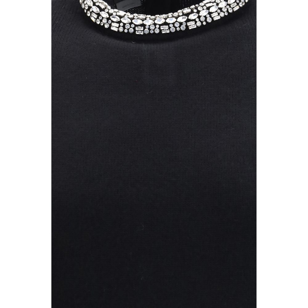 Sweatshirt by PINKO for women in viscose wool nylon & capra leather black presents a smart casual silhouette, featuring a smart casual and for a sophisticated look.