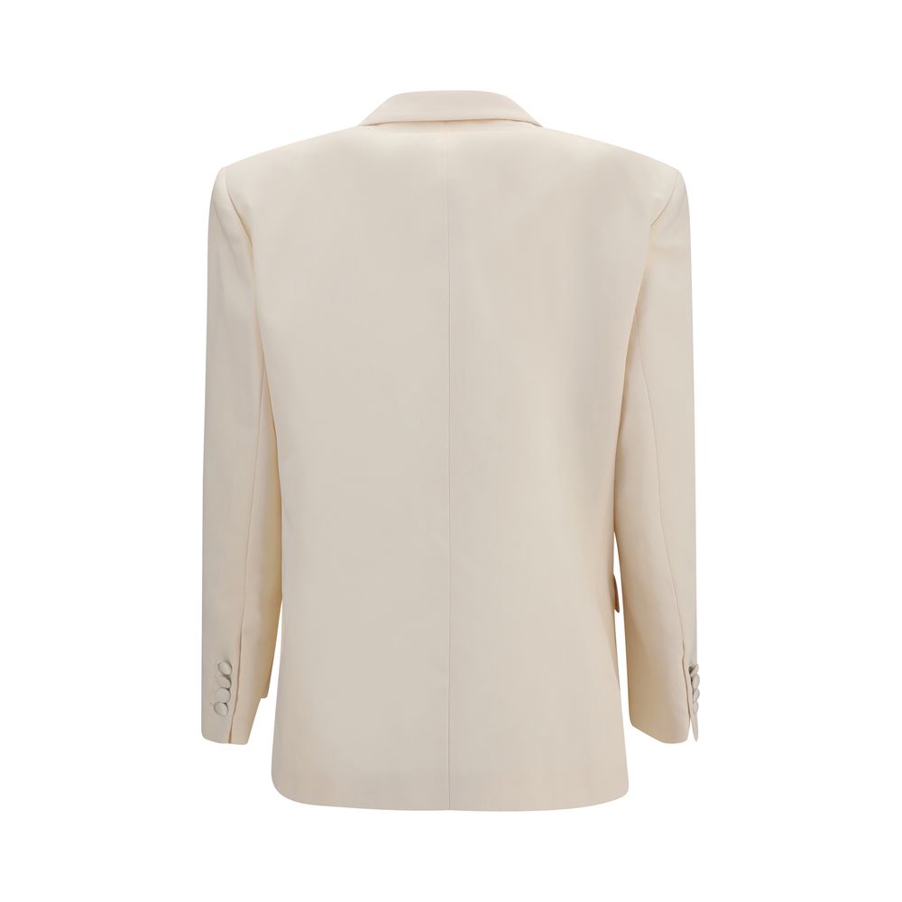 Blazer by Magda Butrym for women in cotton & silk beige, floral & signature features an crisp silhouette with sophisticated and a crisp for a truly crisp finish.