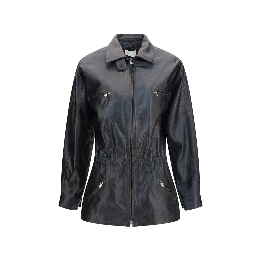 Jacket by Magda Butrym for women in lambskin leather black presents a authentic silhouette, artfully detailed with a authentic and functional for a premium authentic finish.