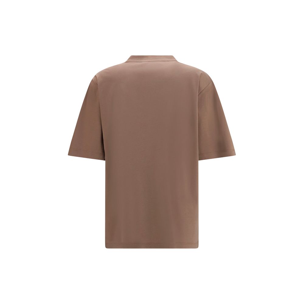 T-Shirt by Rohe for women in silk cotton & modal brown showcases a unassuming silhouette, artfully detailed with a refined crew neckline and unassuming for a sophisticated, contemporary look.