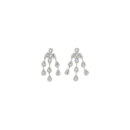 Earrings by Magda Butrym for women in lambskin leather silver features an ornate drop teardrop from the Women's Drop Teardrop Silver Earrings collection, showcasing a ornate finish that embodies sophisticated luxury.