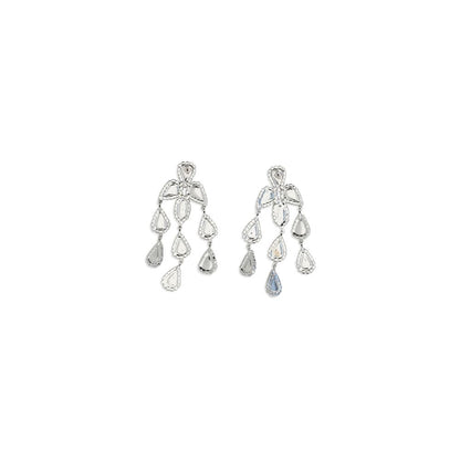 Earrings by Magda Butrym for women in lambskin leather silver showcases a enchanting silhouette, artfully incorporating the intricate drop teardrop seen in the Women's Drop Teardrop Silver Earrings.
