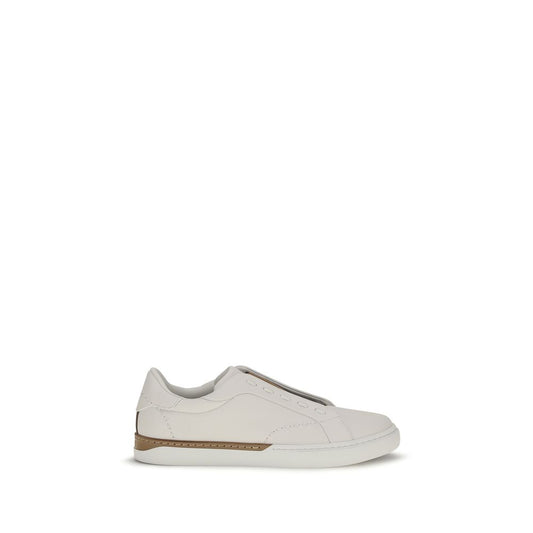 Sneakers by Fendi for men in bos taurus calf leather brown & white features a chic design, perfectly showcasing the chic low-top slip-on style of this City Selleria Men's Low Top Slip On Bos Taurus Calf Leather Sneakers.
