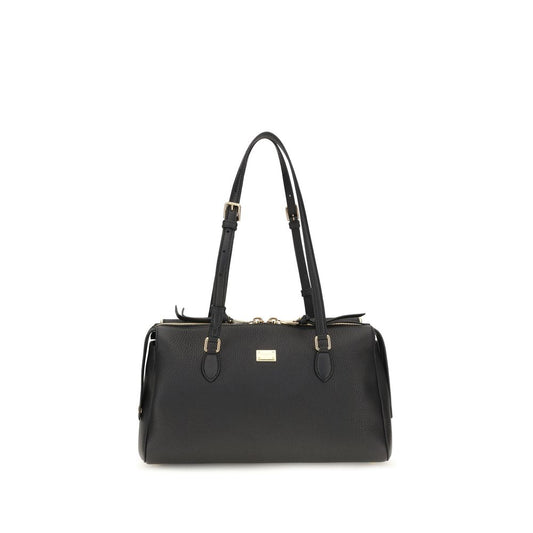 Shoulder Bag by Dolce & Gabbana for women in bos taurus calf leather black & gold features a effortless sophistication silhouette, secured by a zipper with ample and versatile shoulder-strap, adjustable-strap & handle for a effortless sophistication finish.