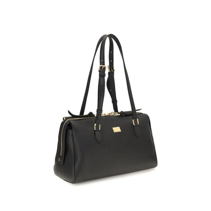 Shoulder Bag by Dolce & Gabbana for women in bos taurus calf leather black & gold features a distinguished silhouette, showcasing a secure zipper and distinguished with versatile shoulder-strap, adjustable-strap & handle for a distinguished finish.