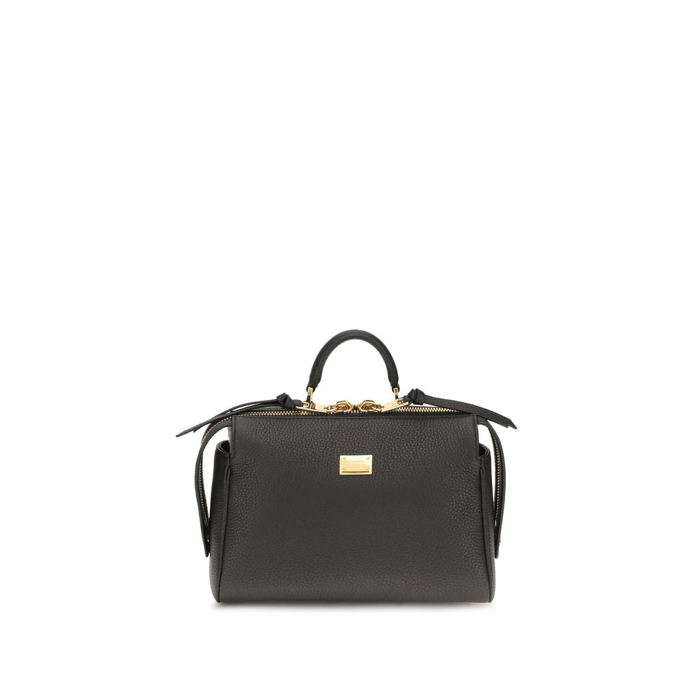 Handbag by Dolce & Gabbana for women in bos taurus calf leather black & signature features an refined silhouette, showcasing a secure zipper, ample , and versatile shoulder-strap & adjustable-strap for a sophisticated refined aesthetic.