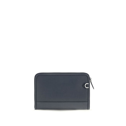 Clutch Handbag by Dolce & Gabbana for unisex in bos taurus calf nubuck & grained leather blue & palladium showcases a sculptural silhouette, featuring a secure zipper, ample , and versatile wristlet for a sculptural finish.