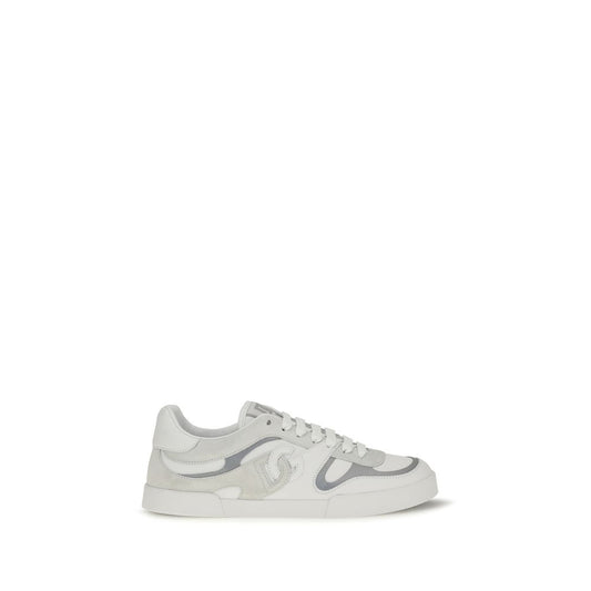 Sneakers by Dolce & Gabbana for men in bos taurus calf leather white & signature presents a sumptuous silhouette, artfully capturing the essence of the Men's Low Top Bos Taurus Calf Leather Sneakers with its sumptuous low-top style design.