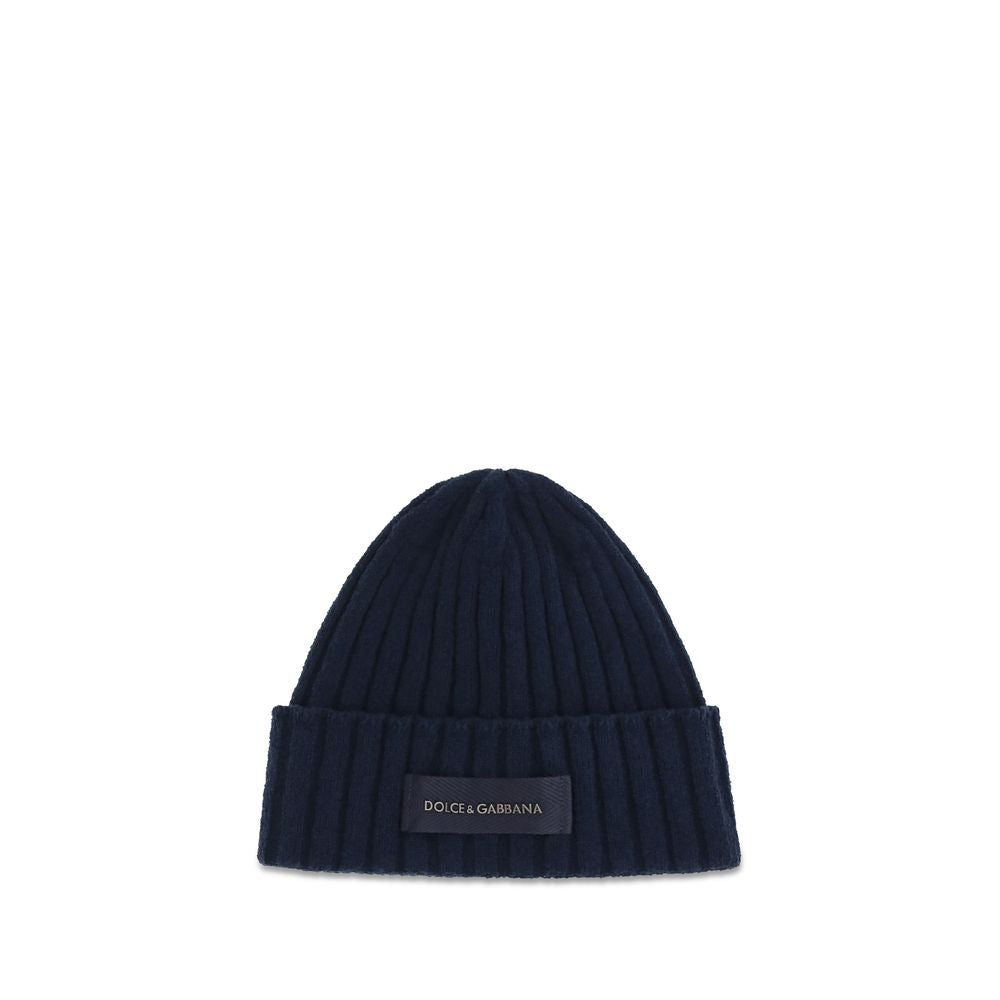 Beanie Hat by Dolce & Gabbana for men in wool blue & signature presents a urban-chic silhouette, artfully capturing the essence of the urban-chic Wool Beanie Hat design for a sophisticated look.