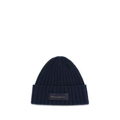 Beanie Hat by Dolce & Gabbana for men in wool blue & signature presents a urban-chic silhouette, artfully capturing the essence of the urban-chic Wool Beanie Hat design for a sophisticated look.