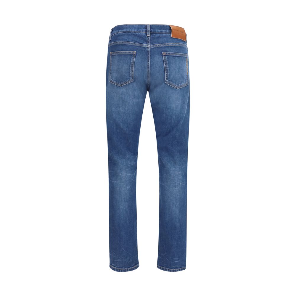 Jeans by Dolce & Gabbana for men in stretch denim cotton black & blue presents a tailored silhouette, showcasing a tailored regular-fit & slim and long cut with a refined for a truly tailored aesthetic.