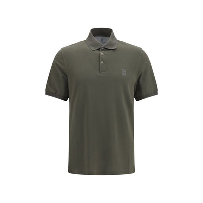 Polo Shirt by Brunello Cucinelli for men in cotton bicolour & signature presents a sleek silhouette, featuring a refined and for a sleek finish.