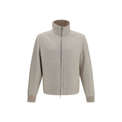 Overcoat by Brunello Cucinelli for men in cashmere & capra leather beige features a cosy chic silhouette, artfully detailed with a sophisticated high-collar neckline and premium pockets for a cosy chic finish.