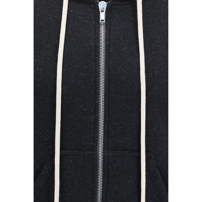 Sweatshirt Hoodie by Rick Owens for men in cotton & merino wool black showcases a city-ready silhouette, artfully detailed with a signature and for a city-ready finish.