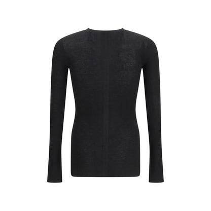 Sweatshirt by Rick Owens for men in merino wool black & signature features an exquisite silhouette, showcasing and crew neckline details for a exquisite look.