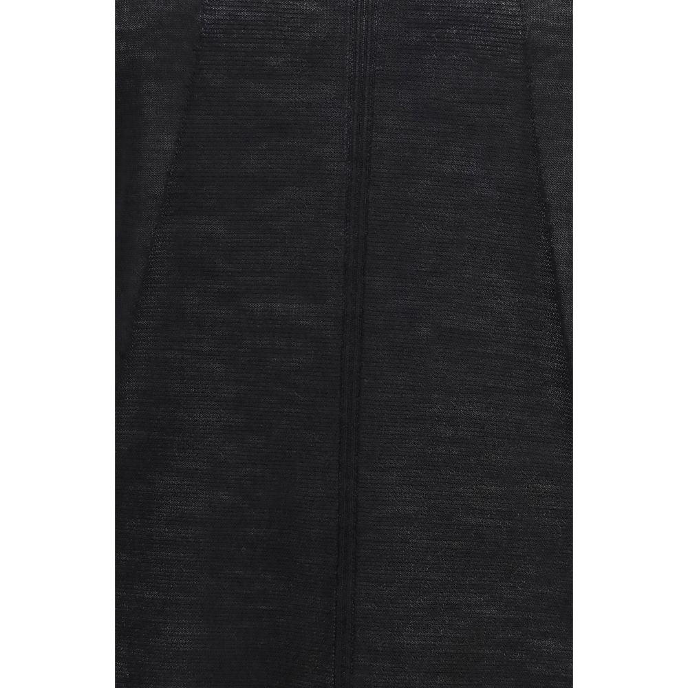 Sweatshirt by Rick Owens for men in merino virgin wool black & striped features a unrivaled silhouette with a refined and unrivaled detailing for a sophisticated look.