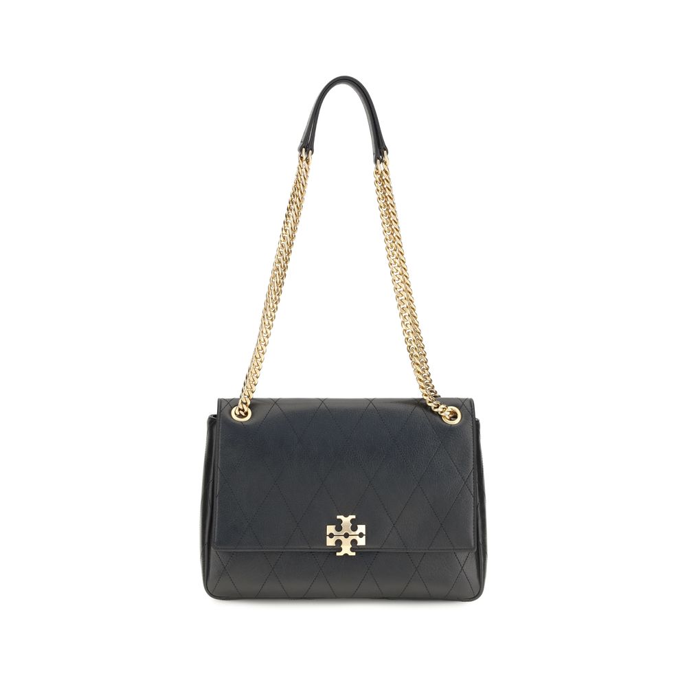 Shoulder Bag by Tory Burch for women in bos taurus calf grained & suede leather black features a effortless chic silhouette with a secure zipper & magnetic, ample , and versatile shoulder-strap for a effortless chic finish.
