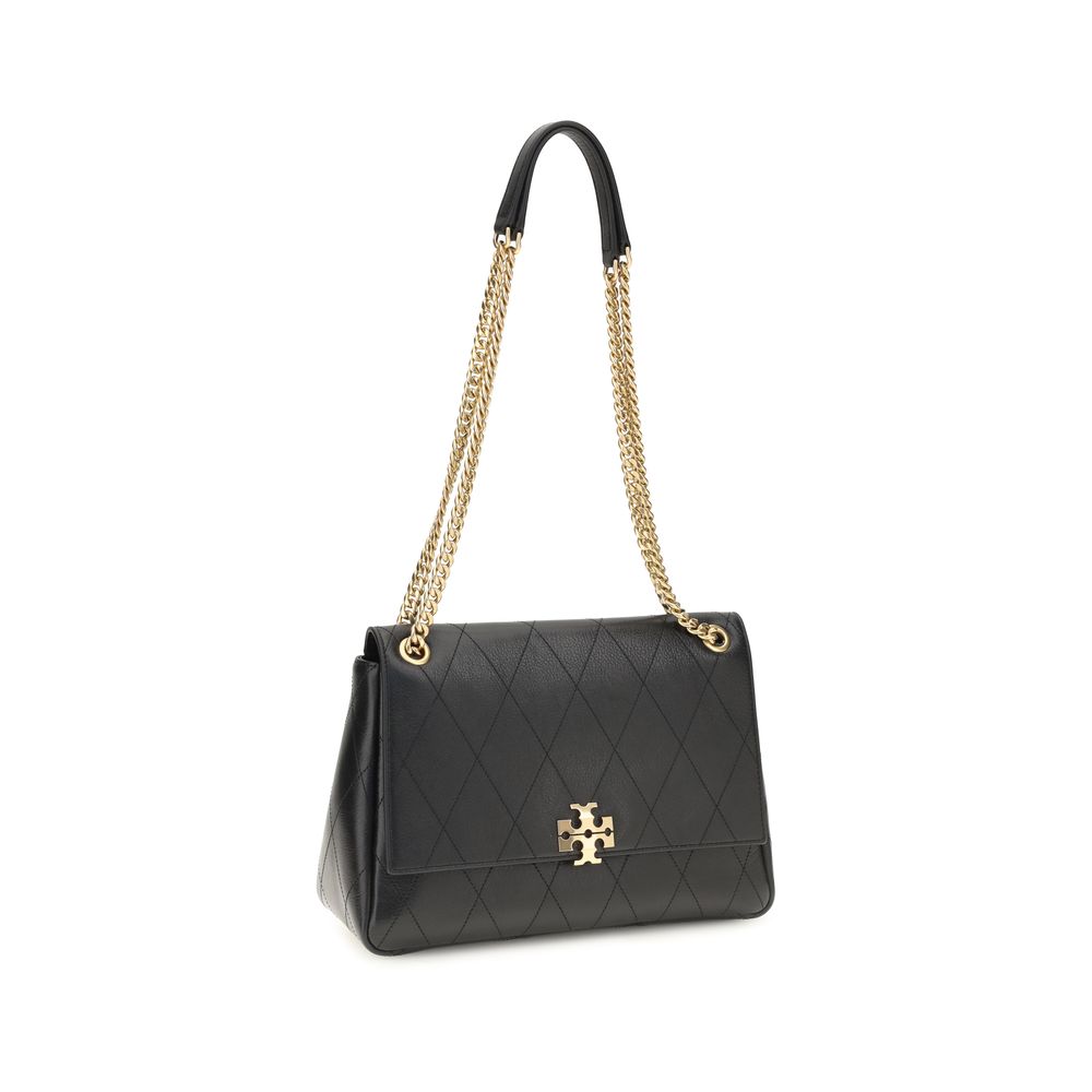 Shoulder Bag by Tory Burch for women in bos taurus calf grained & suede leather black showcases a enviable silhouette, artfully detailed with a secure zipper & magnetic, organized , and versatile shoulder-strap for a enviable look.