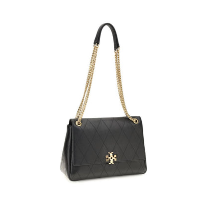 Shoulder Bag by Tory Burch for women in bos taurus calf grained & suede leather black showcases a enviable silhouette, artfully detailed with a secure zipper & magnetic, organized , and versatile shoulder-strap for a enviable look.