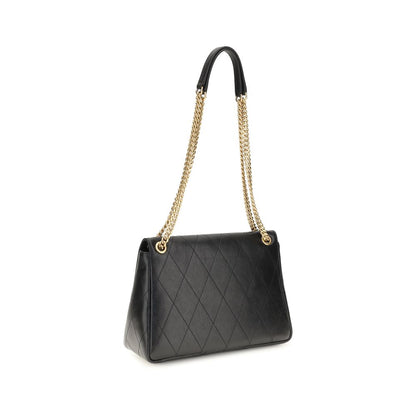 Shoulder Bag by Tory Burch for women in bos taurus calf grained & suede leather black features a effortless sophistication silhouette, secured by a zipper & magnetic with ample and versatile shoulder-strap for a effortless sophistication finish.