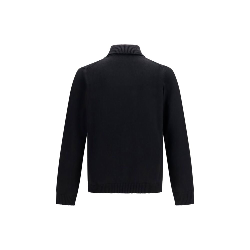 Sweater by Roberto Collina for men in merino wool black showcases an masterful silhouette, artfully detailed with a masterful turtle neckline and for a sophisticated, premium finish.