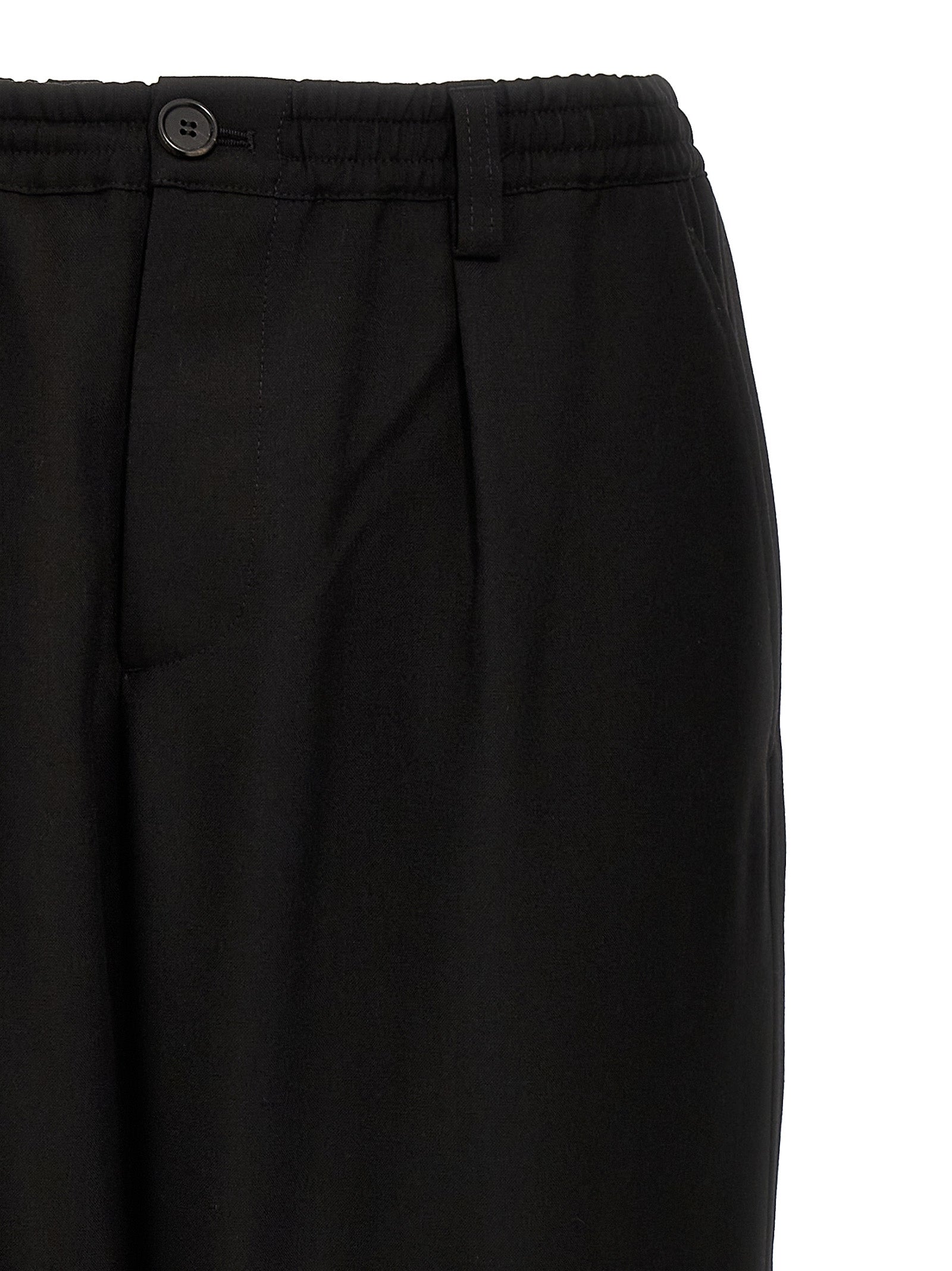 Trousers by Marni for men in virgin wool black features an on trend silhouette, showcasing a sophisticated cropped with a cropped and for an on trend finish.