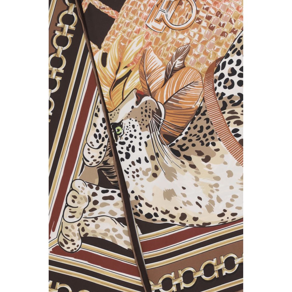 Scarf by Ferragamo for women in silk multicolor, patterned & print presents a cosy silhouette, artfully capturing the sophisticated design and premium aesthetic of the Gancini Silk Foulard Scarf.