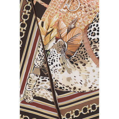 Scarf by Ferragamo for women in silk multicolor, patterned & print presents a cosy silhouette, artfully capturing the sophisticated design and premium aesthetic of the Gancini Silk Foulard Scarf.