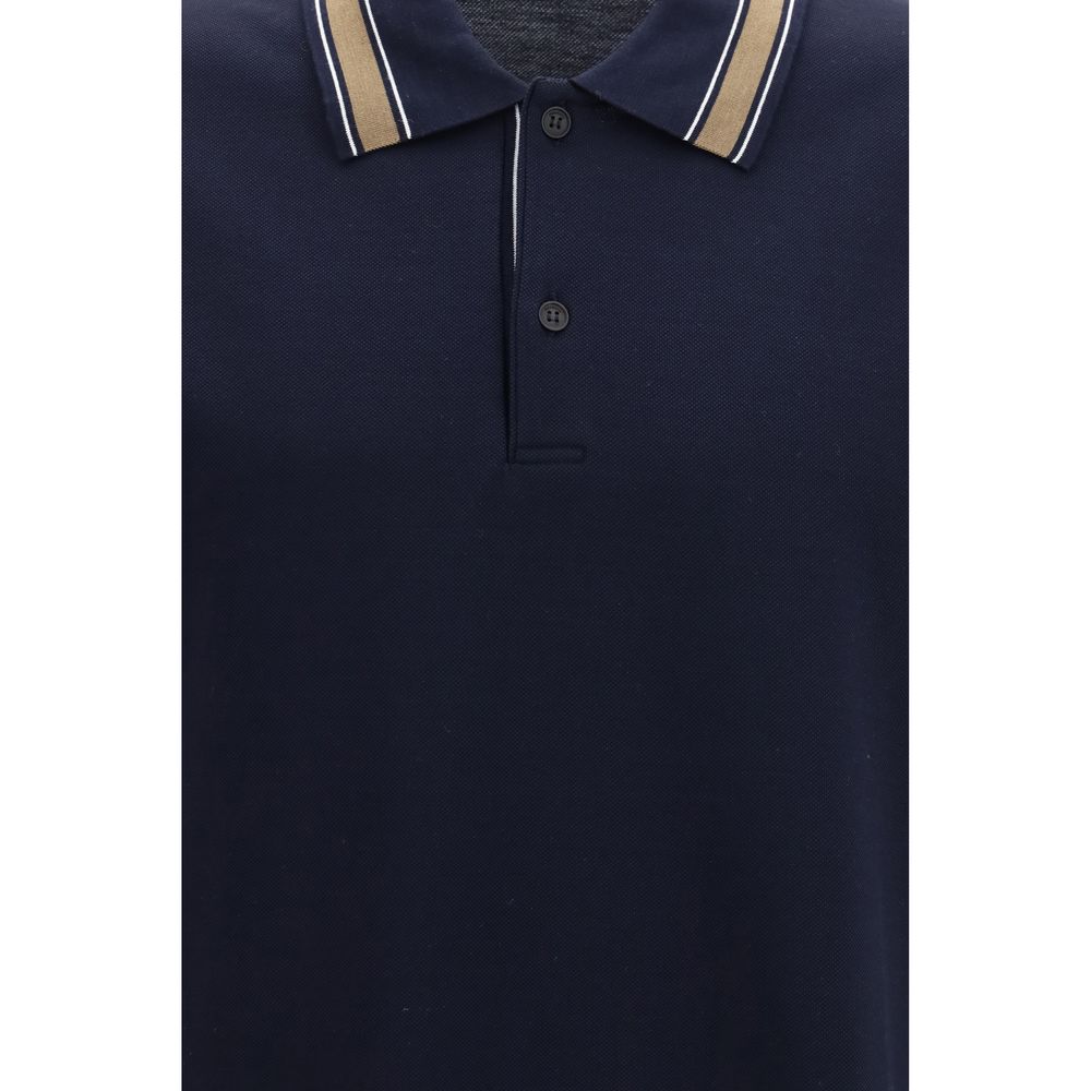 Polo Shirt by Ferragamo for men in cotton blue showcases a sharp silhouette, detailed with a refined and sharp for a sophisticated finish.