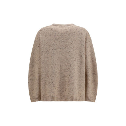 Sweatshirt by Fabiana Filippi for women in polyamide mohair merino & alpaca wool beige showcases a slouchy chic silhouette, artfully detailed with a slouchy chic crew neckline and for a slouchy chic finish.