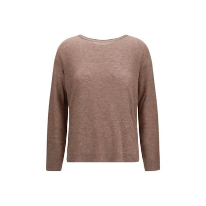 Sweatshirt by Fabiana Filippi for women in polyester merino wool & sequins brown presents a smart casual silhouette, featuring a smart casual round crew neckline and long-sleeve for a sophisticated look.