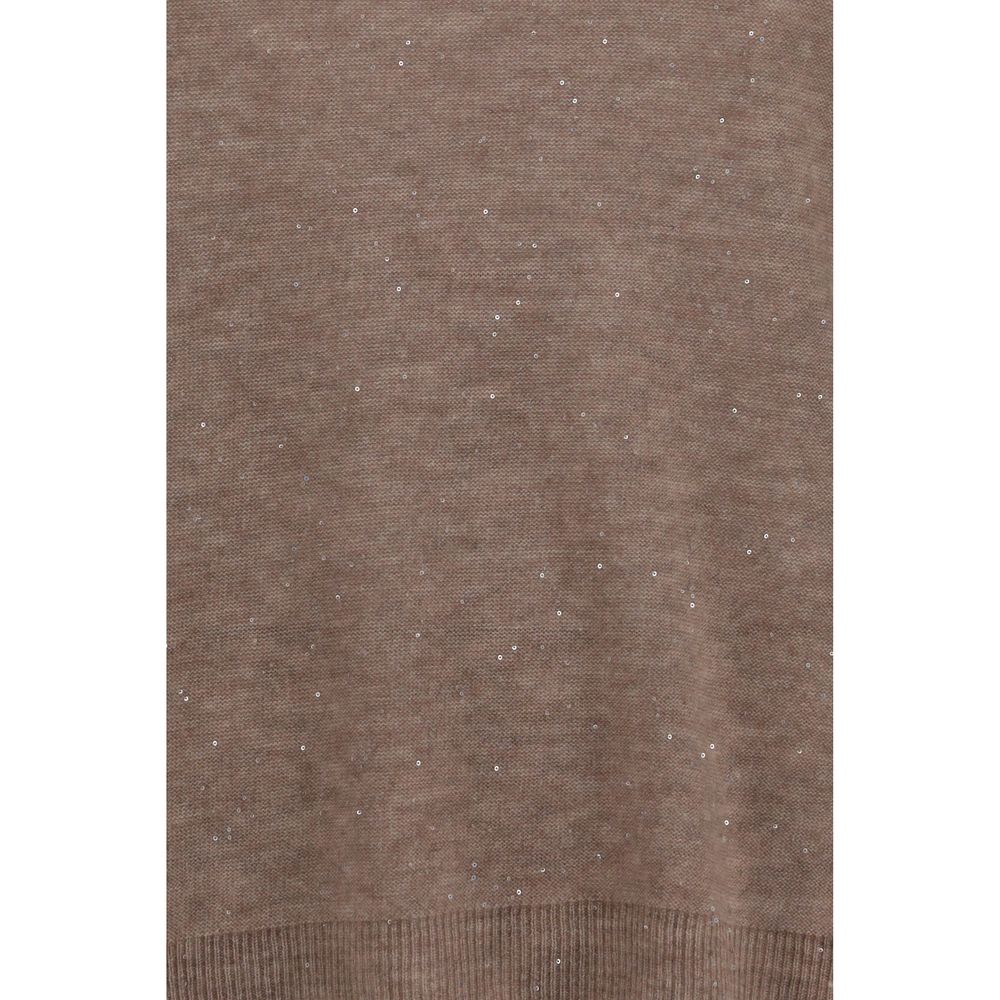 Sweatshirt by Fabiana Filippi for women in polyester merino wool & sequins brown features an enviable silhouette, showcasing a premium and refined for a truly enviable finish.