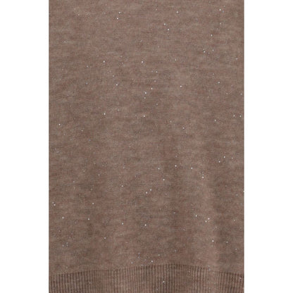 Sweatshirt by Fabiana Filippi for women in polyester merino wool & sequins brown features an enviable silhouette, showcasing a premium and refined for a truly enviable finish.