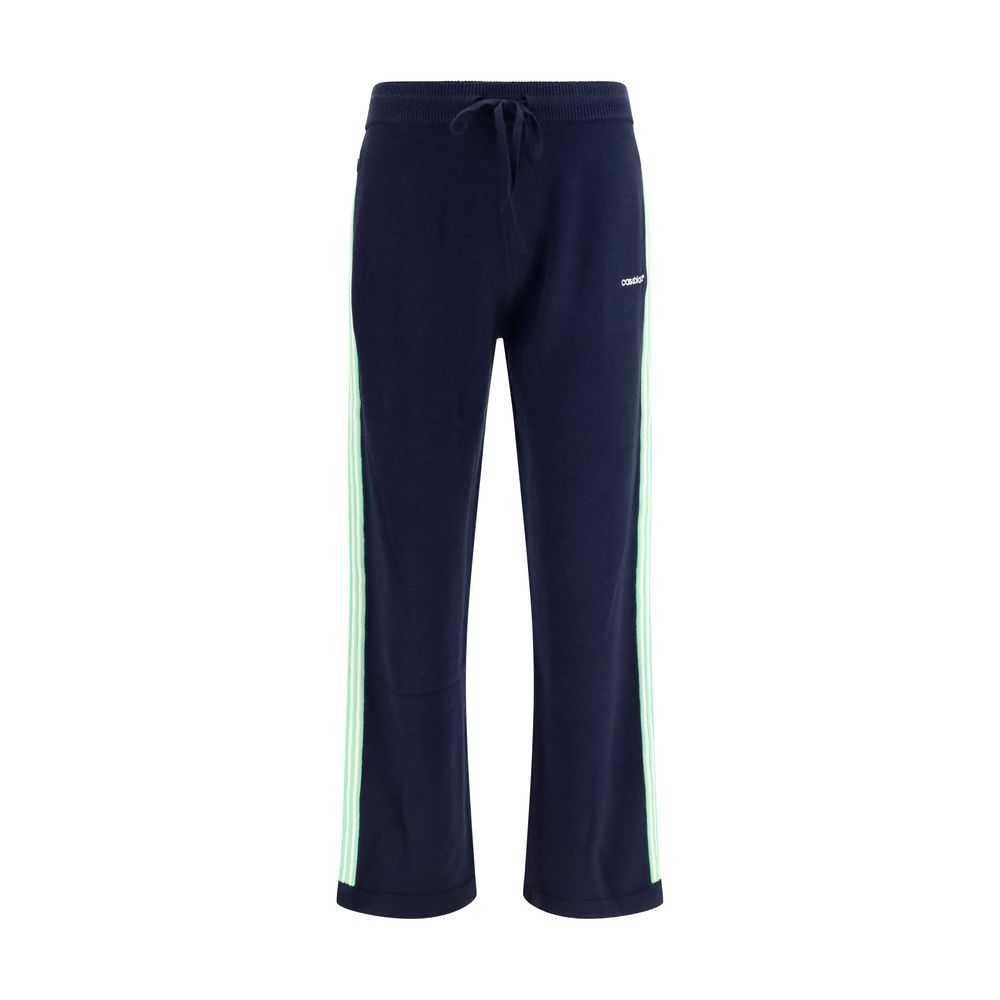 Jogger Sweatpants by Casablanca for men in merino wool blue & striped features an kinetic straight-leg, relaxed-fit & regular-fit and long with a , showcasing high-performance for an kinetic look.