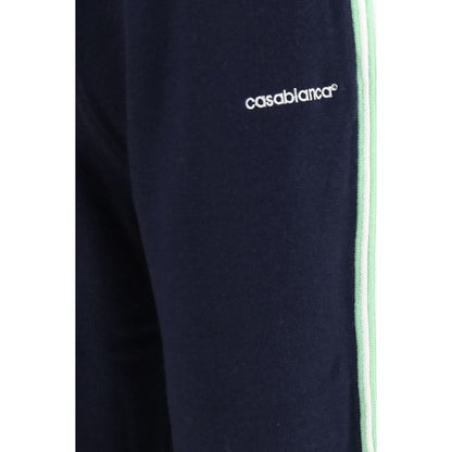 Jogger Sweatpants by Casablanca for men in merino wool blue & striped features an dynamic straight-leg, relaxed-fit & regular-fit with long, , and functional for an dynamic silhouette.