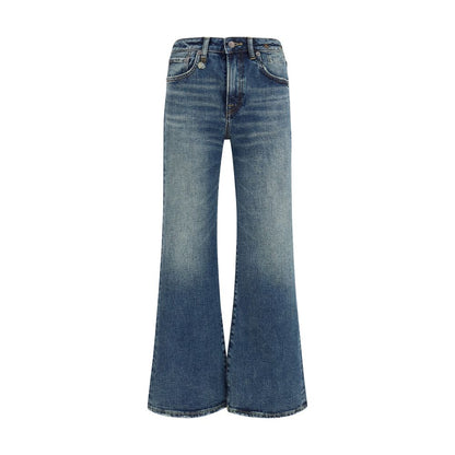 R13 Blue Cotton Flared Jeans